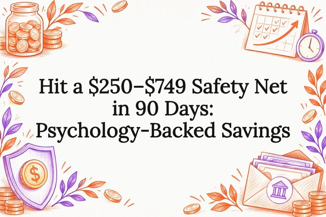 Hit a $250–$749 Safety Net in 90 Days: Psychology-Backed Savings